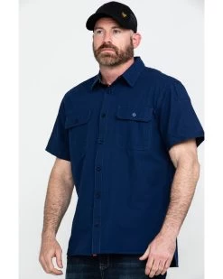 Hawx Men's Solid Yarn Dye Two Pocket Short Sleeve Work ShirtÂ