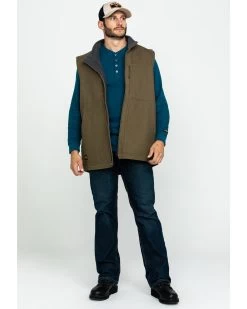 Hawx Men's Olive Canvas Sherpa Lined Work Vest