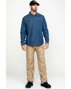 Hawx Men's Stonewashed Denim Snap Long Sleeve Work Shirt  -Hawx 2000283459 400 P6