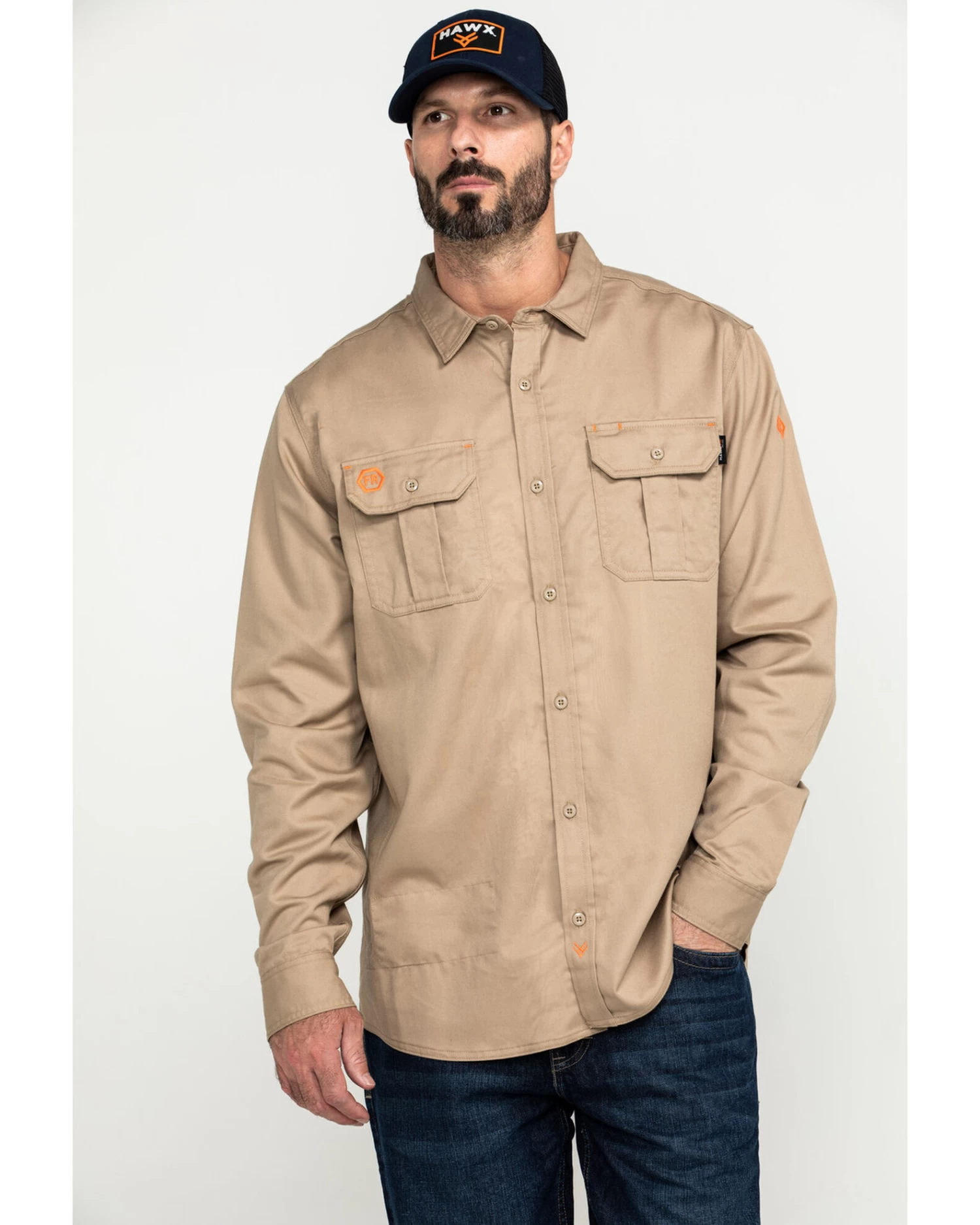 Hawx Men's FR Long Sleeve Woven Work Shirt - Big 1 Hawx Men's FR Long Sleeve Woven Work Shirt - Big