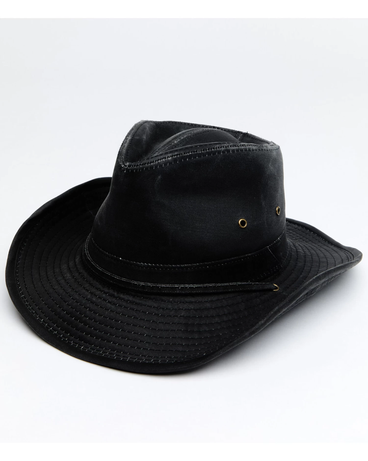 Hawx Men's Black Outback Weathered Cotton Sun Work Hat 1 Hawx Men's Black Outback Weathered Cotton Sun Work Hat