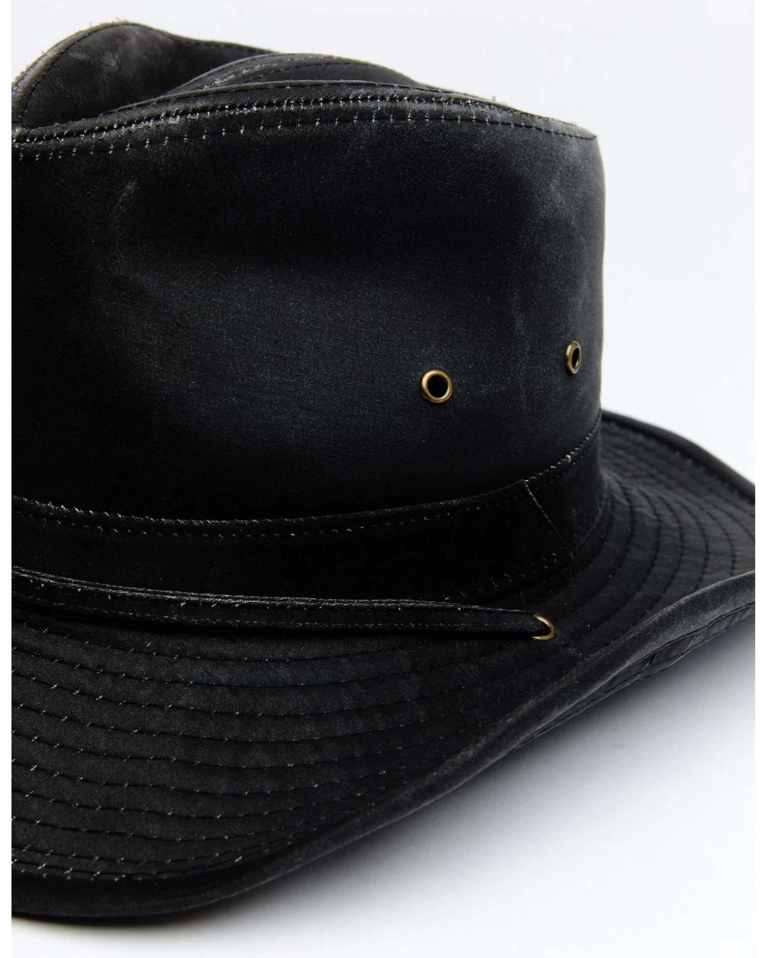 Hawx Men's Black Outback Weathered Cotton Sun Work Hat 3 Hawx Men's Black Outback Weathered Cotton Sun Work Hat - Image 3