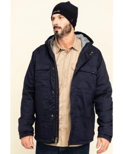 Hawx Men's FR Duck Hooded Storm-Flap Work Jacket - Big