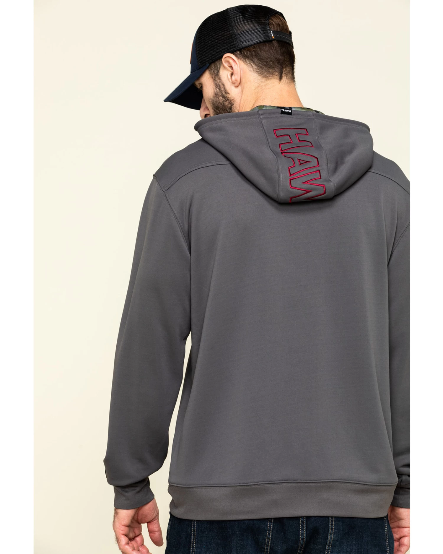 Hawx Men's Gray Tech Logo Hooded Work Sweatshirt - Tall 1 Hawx Men's Gray Tech Logo Hooded Work Sweatshirt - Tall