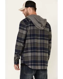 Hawx Men's Dark Gray Townsend Plaid Hooded Long Sleeve Flannel Work Shirt -Hawx 2000325323 021 P5