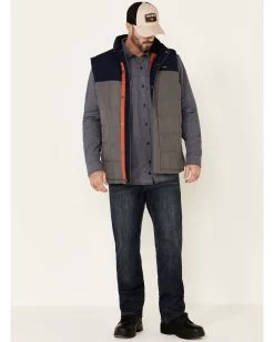 Hawx 55 Hawx Men's Gray Colorblock Whistler Insulated Work VestĀ