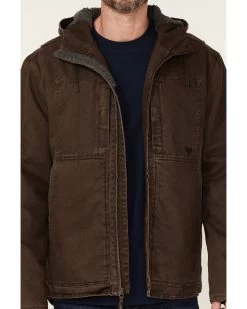 Hawx Men's Brown Castile Weathered Duck Hooded Zip-Front Insulated Work Jacket -Hawx 2000342831 200 P3 1