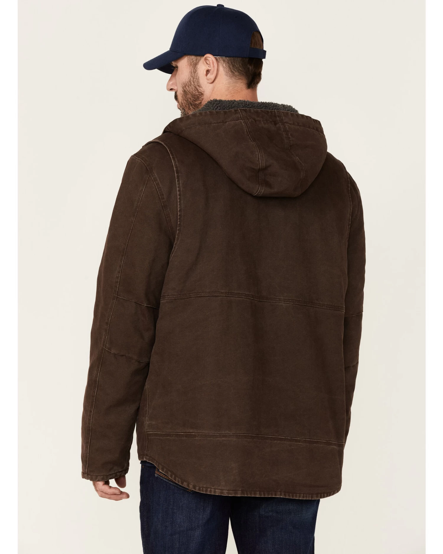 Hawx Men's Brown Castile Weathered Duck Hooded Zip-Front Insulated Work Jacket 4 Hawx Men's Brown Castile Weathered Duck Hooded Zip-Front Insulated Work Jacket - Image 4