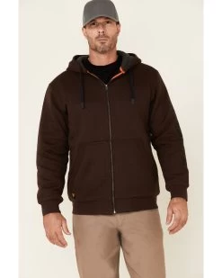 Hawx Men's Brown Martin Insulated Zip-Front Hooded Work Jacket 