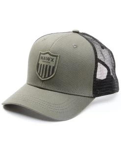 Hawx 31 Hawx Men's Olive Shield Logo Patch Mesh-Back Ball Cap