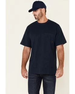 Hawx Men's Solid Navy Forge Short Sleeve Work Pocket T-ShirtÂ