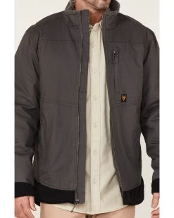 Hawx Men's Weather Ripstop Zip-Front Hooded Sherpa Work Jacket