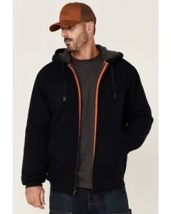Hawx Men's Navy Sherpa Lined Zip-Front Hooded Work JacketĀ