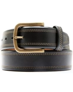 Hawx Men's Smooth Leather Stitch Belt