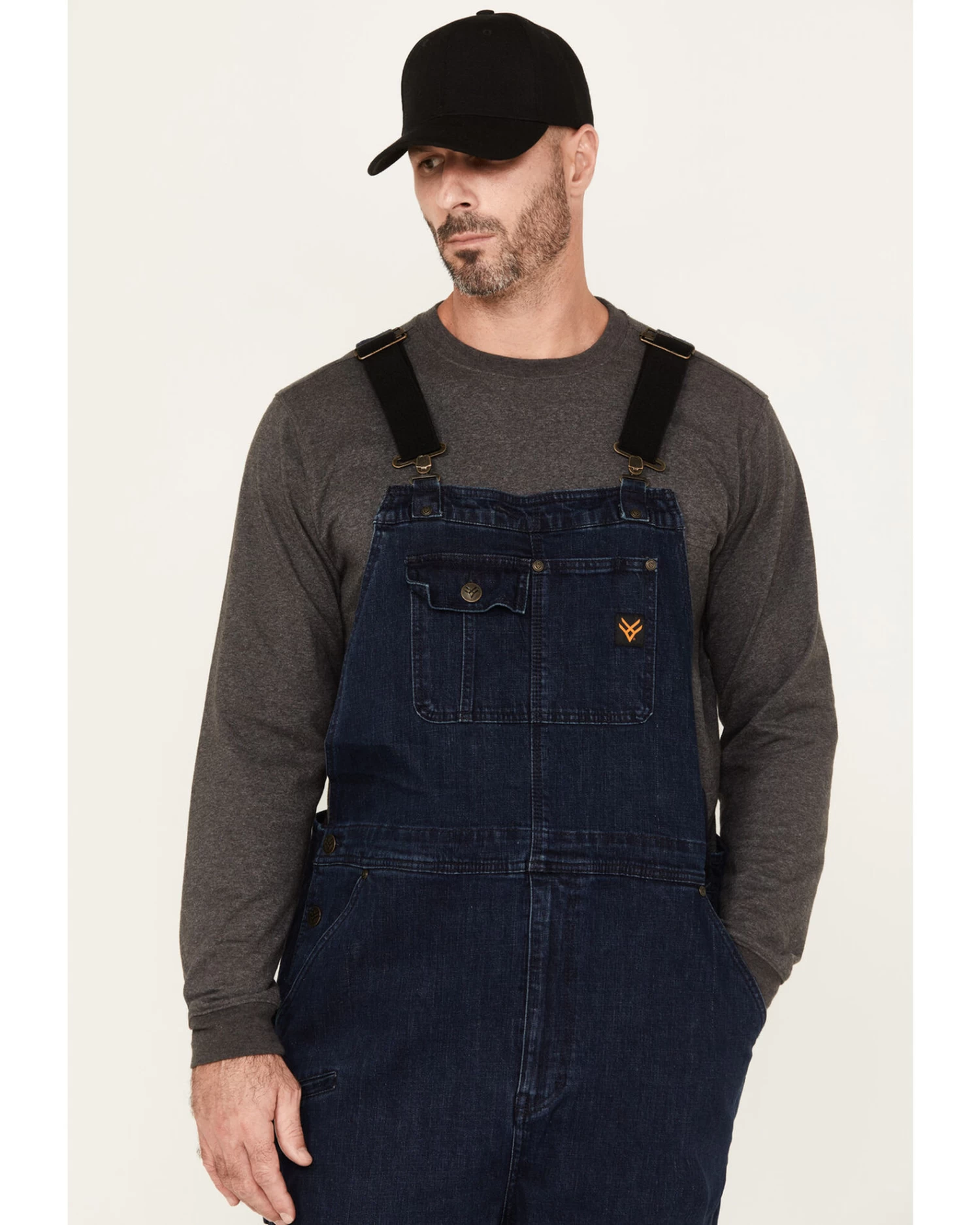 Hawx Men's Stretch Denim Bib Overalls 2 Hawx Men's Stretch Denim Bib Overalls - Image 2