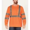 Hawx Men's Solid Enhanced Hi-Vis Long Sleeve Pocket Work T-Shirt - Big 