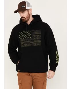 Hawx 13 Hawx Men's Camo Flag Graphic Fleece Hooded Sweatshirt