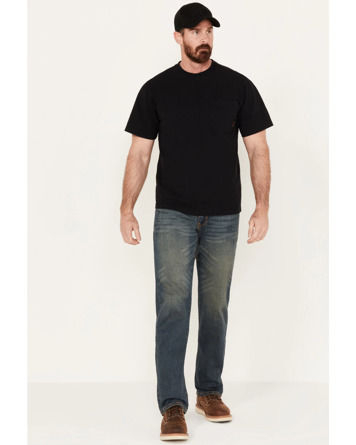 Hawx Men's Medium Wash Bootcut Work Jeans 1 Hawx Men's Medium Wash Bootcut Work Jeans